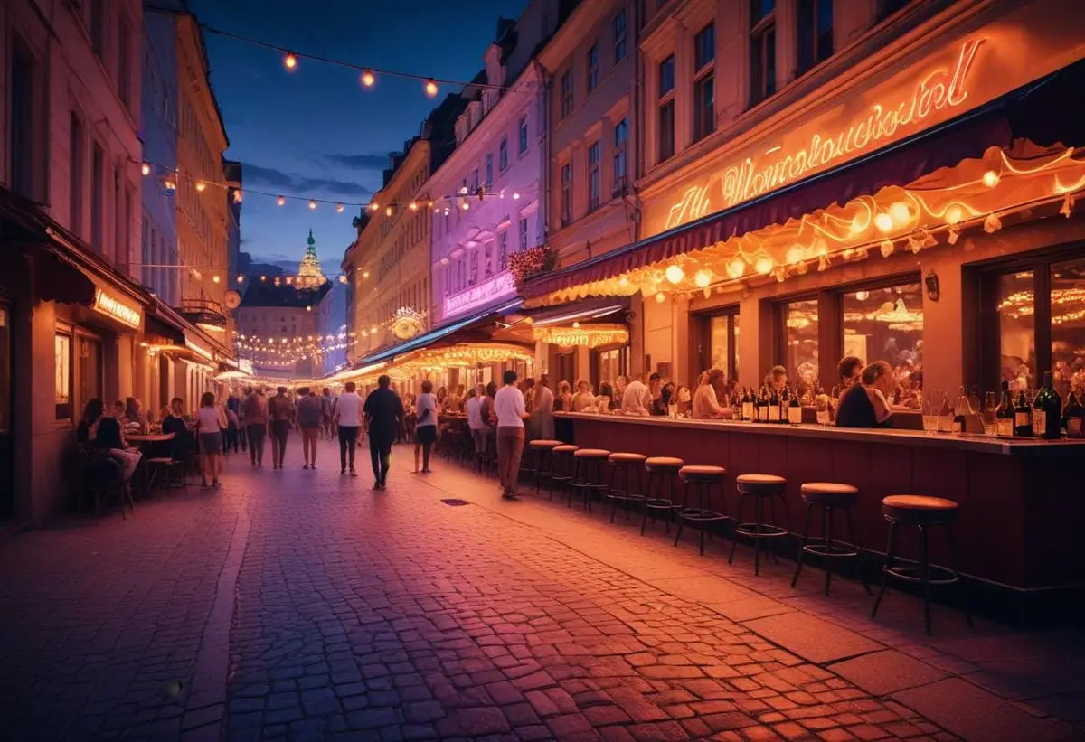 Nattliv Wien illustration