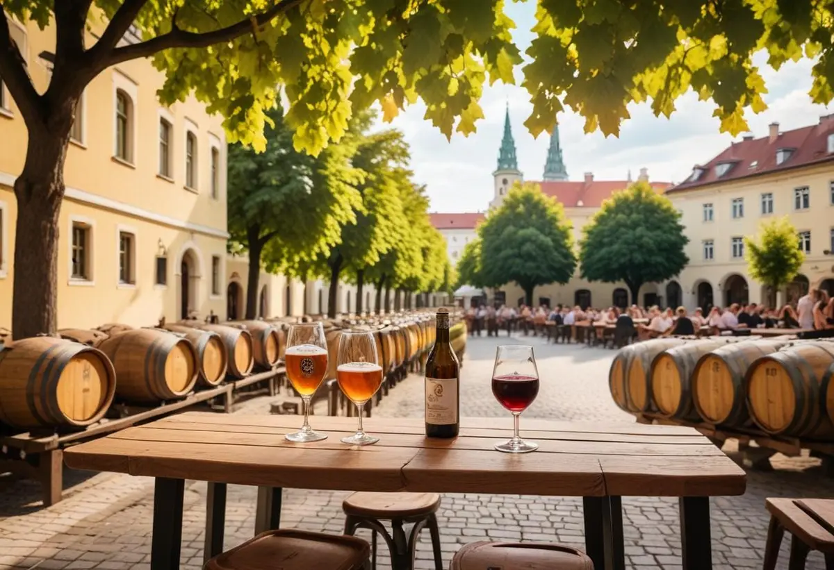 Vin- och ölprovningar i Wien, Österrike illustration